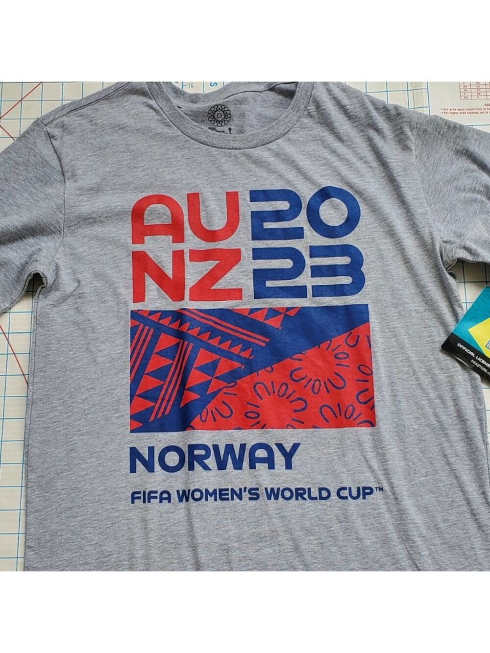 Norway FIFA Women's World Cup Soccer Au Nz 2023 T-shirt New Tag Men's Large Grey